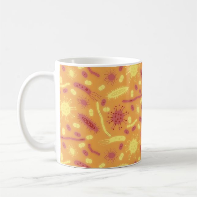 Mug Glowing Bacteria Microorganism orange (Gauche)