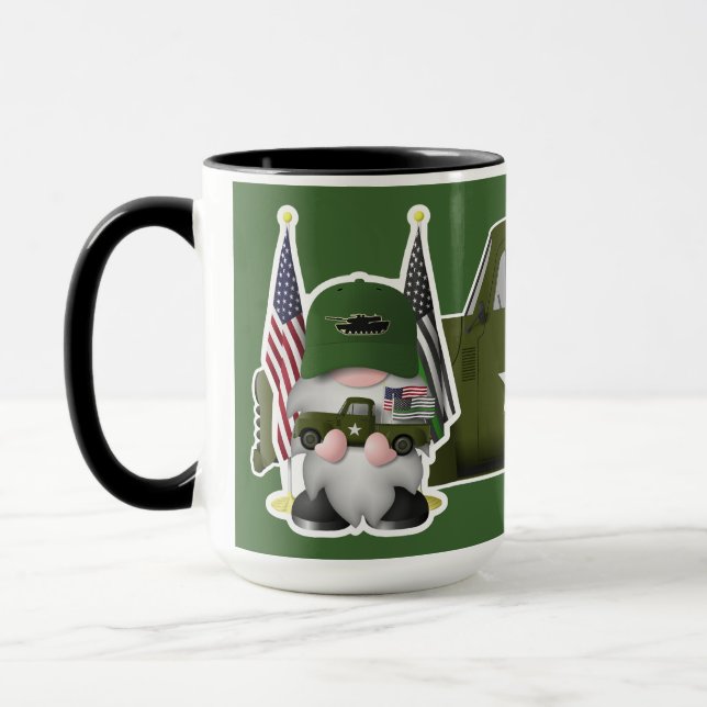 Mug Gnome de l'armée avec camion militaire (Gauche)