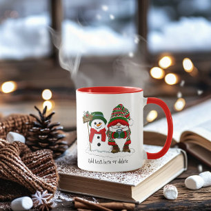 Mug Gnome de Noël cosy Bonhomme de neige Vacances d'hi