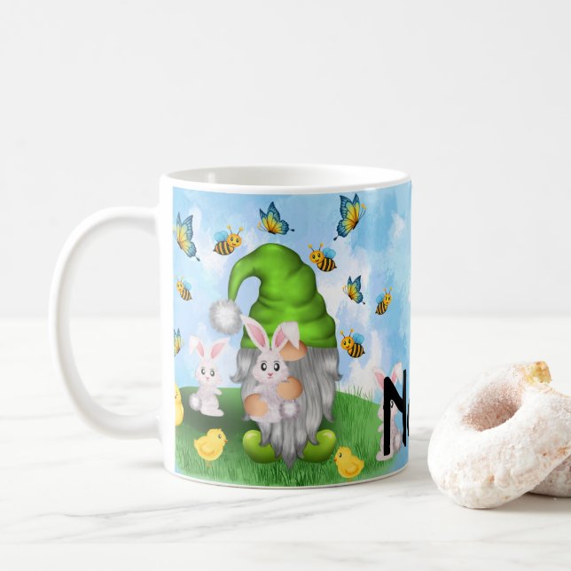 Mug Gnome personnalisé Printemps de Pâques conception  (Avec donut)