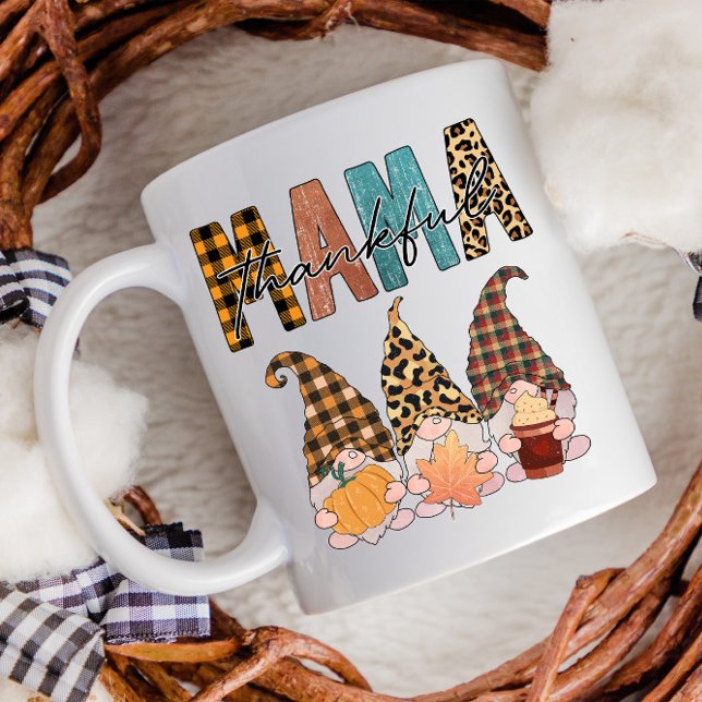 Mug Gnomes d'automne de Thanksgiving Thankful Mama Pla (Créateur téléchargé)