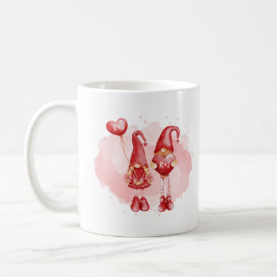 Mug Gnomes mignons Initiales personnalisées Coeurs Sai