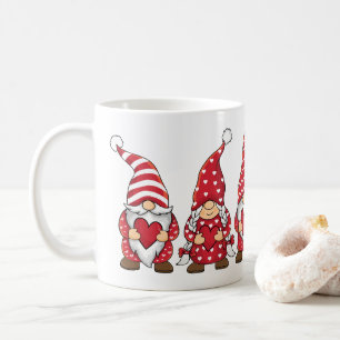 Mug Gnomes Rouges avec Cœurs Personnalisés pour la Sai