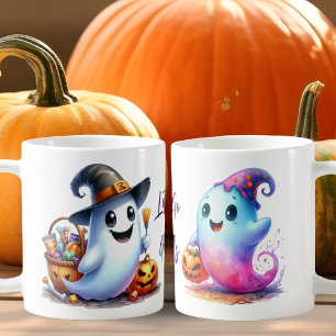 Mug Go Ghouls, 2 mignons Halloween fantômes