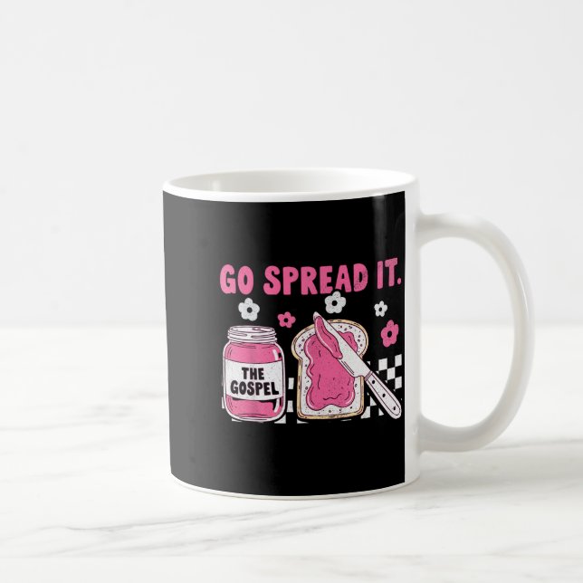 Mug Go Spread It The Gospel Retro Funny Jar Floral Chr (Droite)