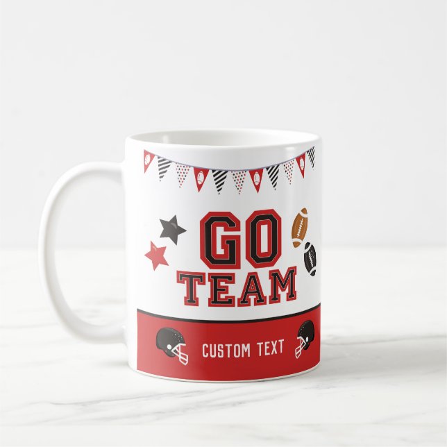 Mug Go Team Football Fan Red et Black Festive Sports (Gauche)