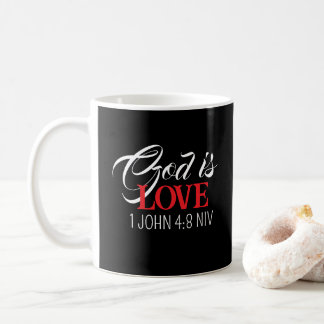 Mug God is Love Black and Red Bible Verse God's Word