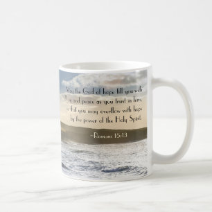 Mug God of Hope, Romans 15:13 Bible Vers, Irish Coast