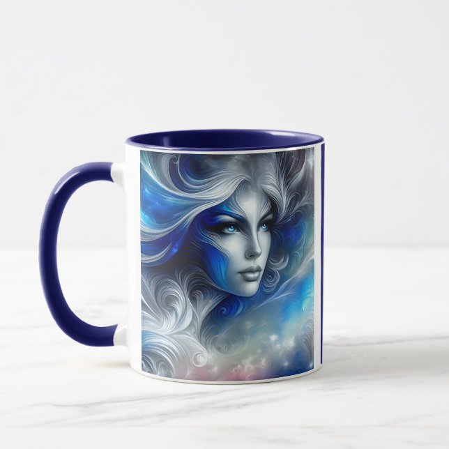 Mug Goddess Celestial White Blue Head Février - (Gauche)