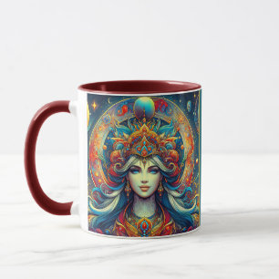 Mug Goddess Head flow turquoise Cheveux Avril -