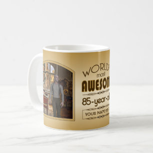 Mug Gold 85th Birthday World's Best Custom Photo Frame