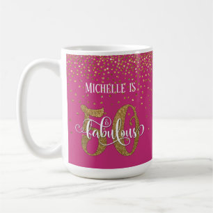 Mug Gold Confetti Script 50 & Fabuleux sur le rose cha