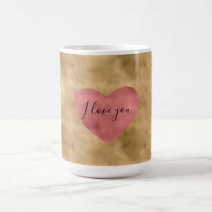 Mug Gold Glam Red Heart Love