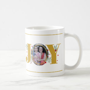 Mug Gold Joy avec baies photo de Noël