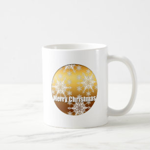 Mug Gold Joyeux Noël Snowflakes Musique blanche