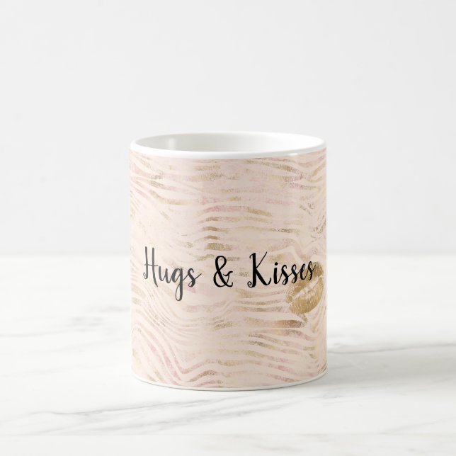 Mug Gold Lips Kiss rose Zebra Print      (Centre)