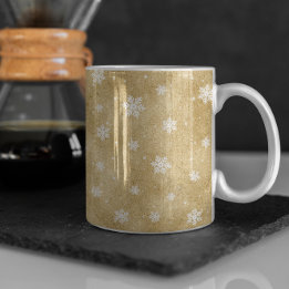 Mug Gold Parties scintillant Stars Snowflakes Coffee M