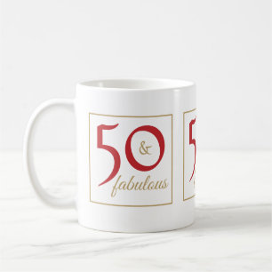 Mug Gold Red 50 & Fabuleux anniversaire