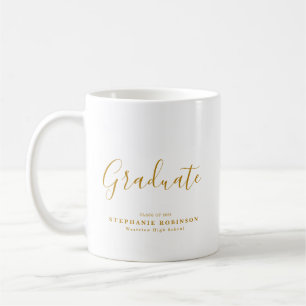 Mug Gold Script Modern Graduation Party Favoriser