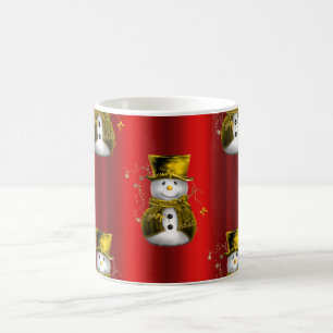 Mug Gold Snowman sur Red