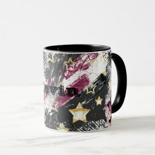 Mug Gold stars grunge abstrait design urbain moderne