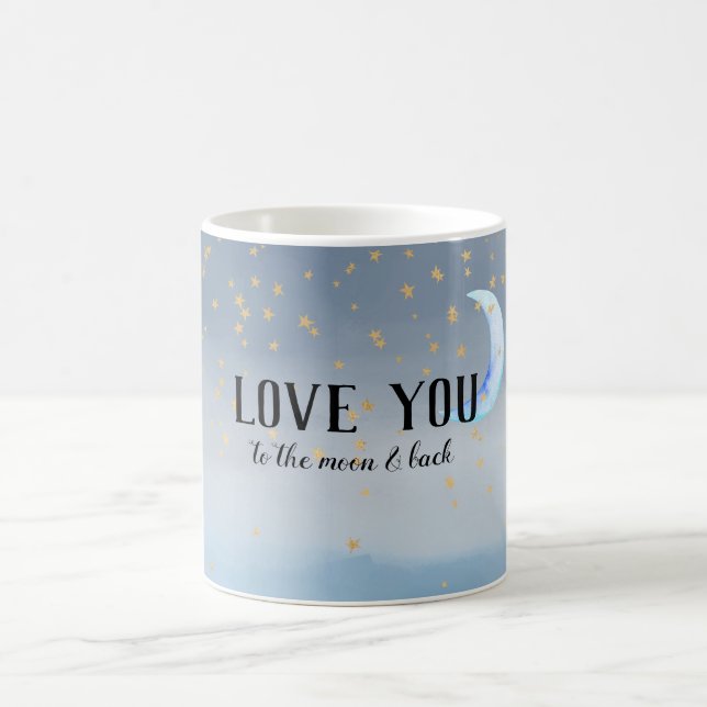 Mug Gold Stars Moon Blue Ombre (Centre)