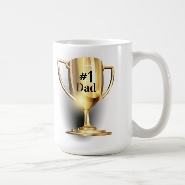 Mug Gold Trophy #1 Dad Mom Son  (Droite)