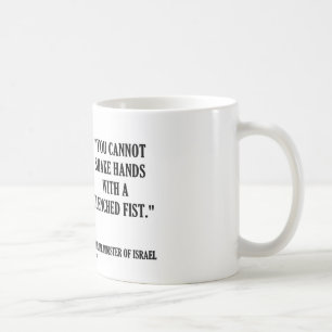 Mug Golda Meir vous ne pouvez pas vous serrer la main