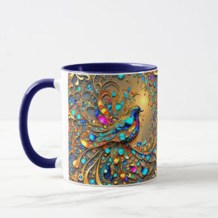 Mug Golden Bird 3D Bijoux en or Perles