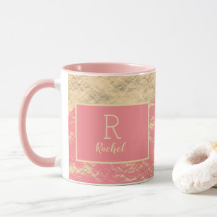 Mug Golden Gold Pink Foil