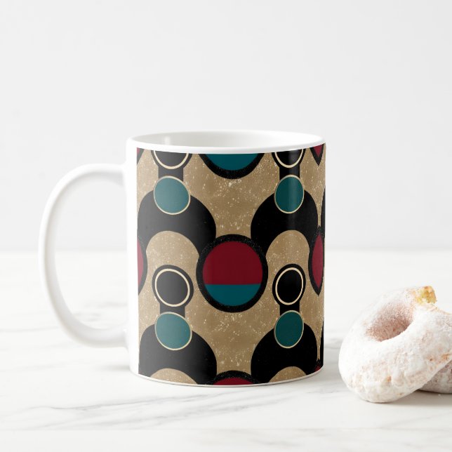 Mug Golden Orbit Bold Circles Abstract Throw Cushion (Avec donut)