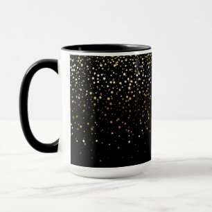 Mug Golden Petite Stars Mug-Noir à café à deux tons