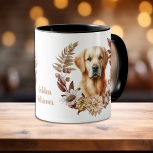 Mug Golden Retriever Automne Wreath