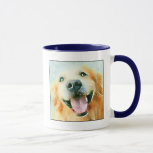 Mug Golden retriever de sourire dans l'aquarelle