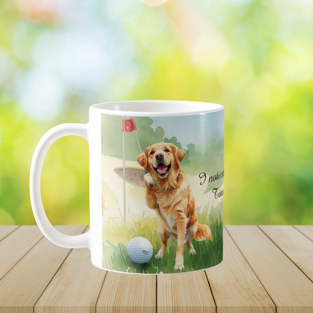 Mug Golden Retriever Golf Watercolor  (Créateur téléchargé)