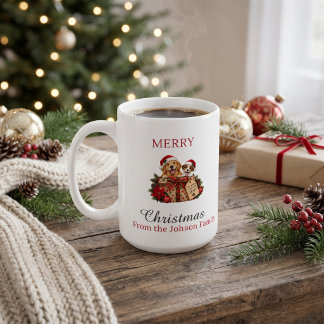 Mug Golden Retriever Joyeux Noël Personnalisé