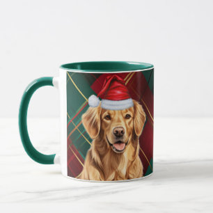 Mug Golden Retriever Lover Holiday Plaid Noël