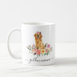 Mug Golden Retriever Maman Floral 