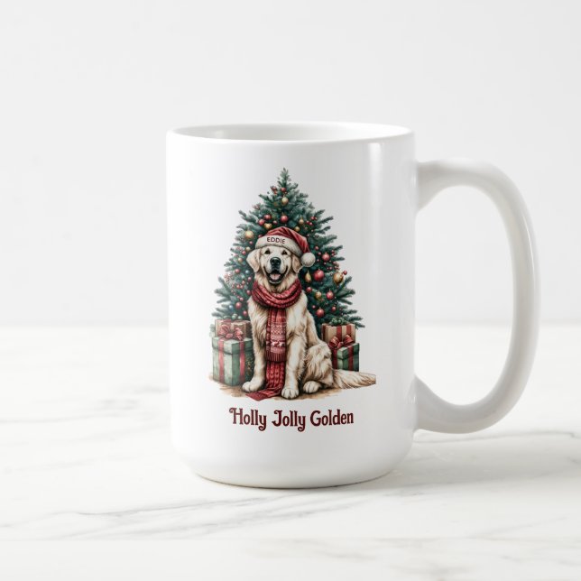 Mug Golden Retriever Noël Amoureux des chiens Café cad (Droite)