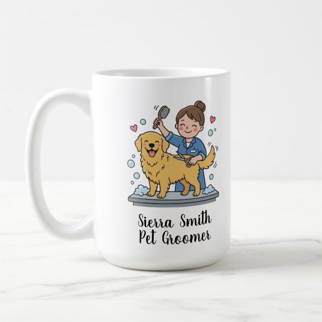 Mug Golden Retriever Pet Grooming Professional Coffee (Gauche)