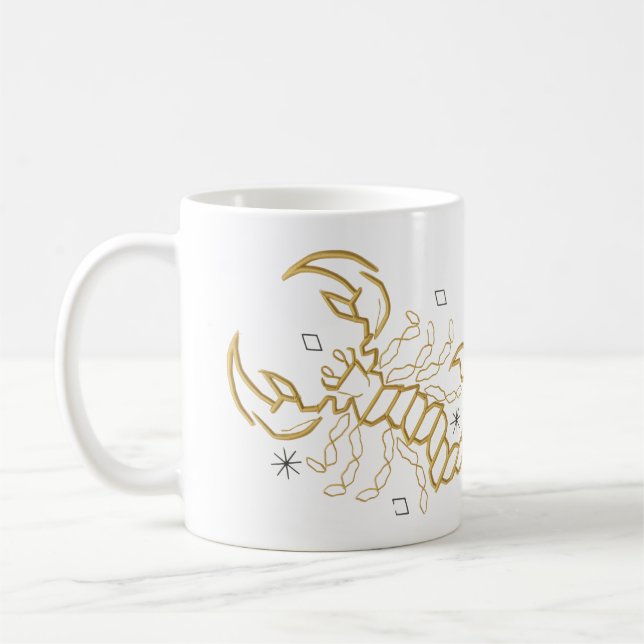 Mug Golden Scorpio Zodiac Mug- Brew Bold, Sting Strong (Gauche)