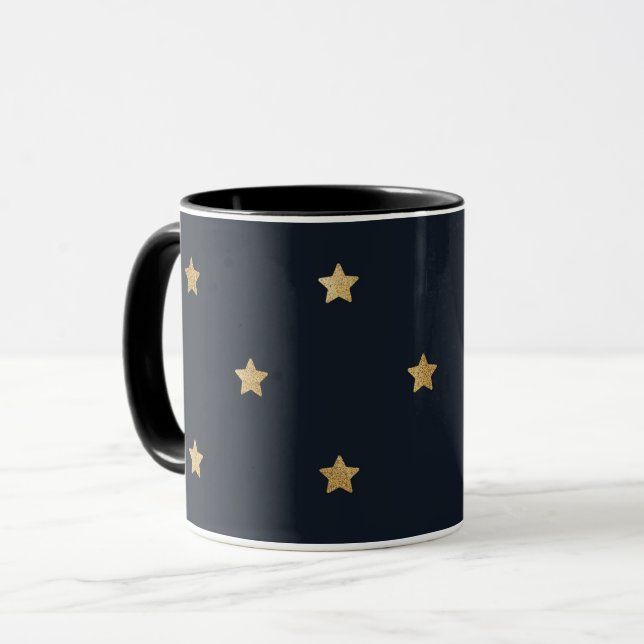 Mug Golden Stars on Midnight Black (Devant gauche)