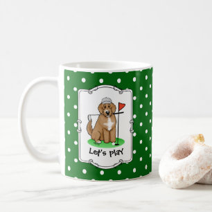 Mug Goldendoodle Chien Jouer Golf (rouge whmk2) Plaisi
