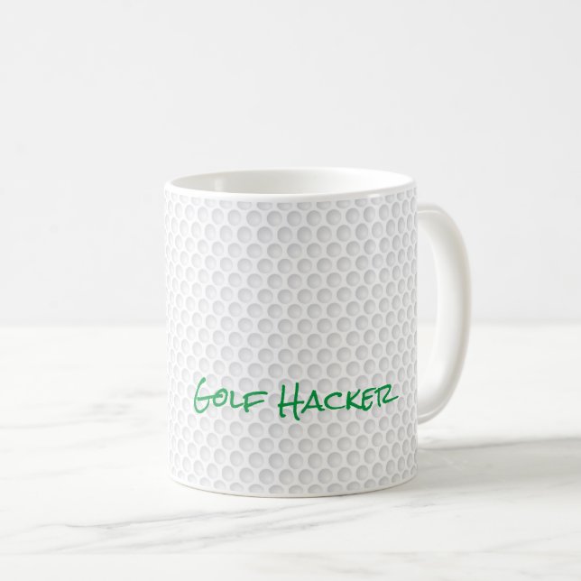 Mug Golf Ball Dimples Hacker Papa Golfing Drôle (Devant droit)