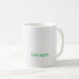 Mug Golf Ball Dimples NOM Golfing Hacker Fun