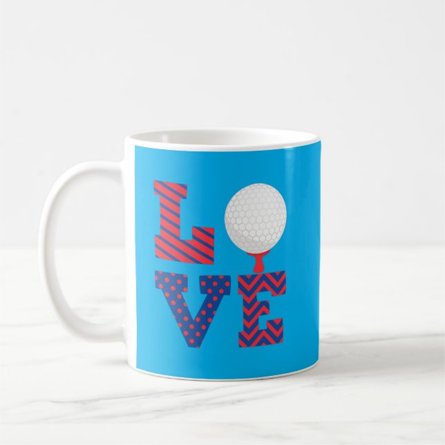 Mug Golf Love Word Art (Gauche)