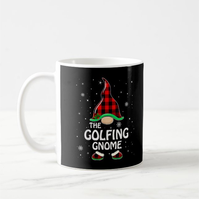 Mug Golfing Gnome Buffalo Plaid Family Christmas Pajam (Gauche)