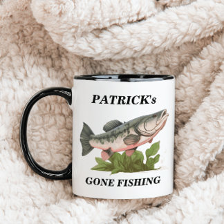 Mug Gone Fishing Basse Poisson Moderne Pêcheur