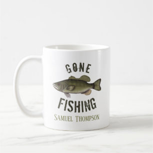 Mug Gone Fishing Basse Poisson Moderne Pêcheur