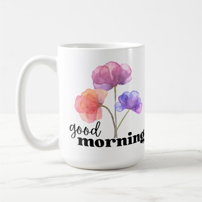 Mug Good Morning (avec fleurs) (Gauche)